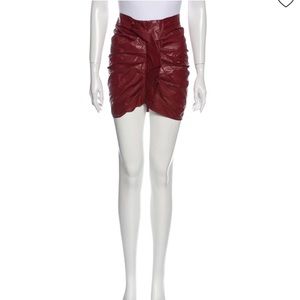 Maroon/red leather Isabel Marant skirt